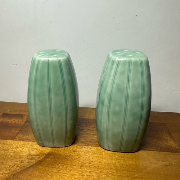 Pfaltzgraff Naturewood Serenity Green Porcelain Salt & Pepper Shakers - Picture 1 of 7
